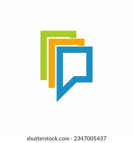  Chat talk bubble square logo vector image