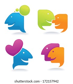 chat, talk and communication , vector set of  icons and symbols for your design