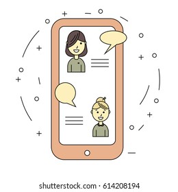 Chat talk concept via internet by smartphone