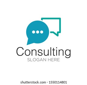 chat talk consulting logo design concept