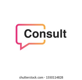 chat talk consulting logo design concept
