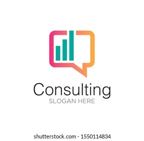 chat talk consulting logo design concept