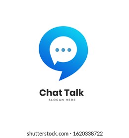 Ilustración vectorial de la plantilla de diseño del logotipo de charla