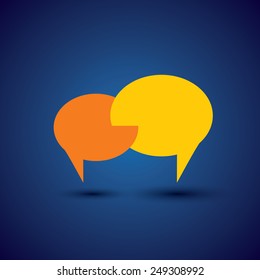 Chat Or Talk Symbol Or Speech Bubble - Concept Vector. This Also Represents Intimate Relationship, Deep Communication, Love Talk, Discussion, Open Dialogue, Close Interaction