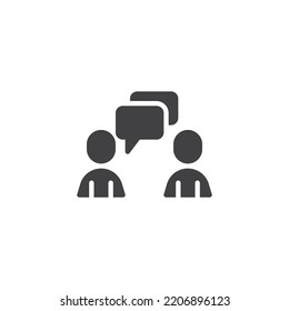 Chat talk vector icon. People speak filled flat sign for mobile concept and web design. Comment glyph icon. Communication symbol, logo illustration. Vector graphics