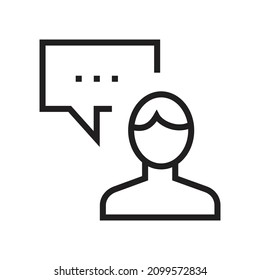 Chat talking black line icon
