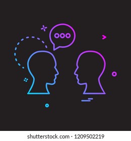 chat talking men icon vector design
