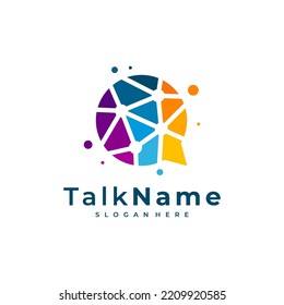 Inspiración en el diseño del logotipo de tecnología de chat. Vector de diseños de logotipo de Chat Discuss. Plantilla de logotipo de conversación