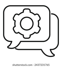 Chat Tech Übersicht Symbol Gliederungsvektor. Kooperationsmaschine. Daten steigern