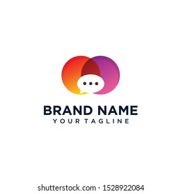 Chat template logo vector color full