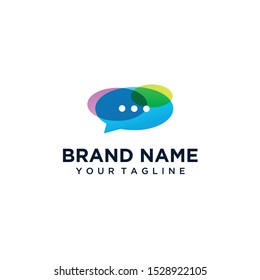 Chat template logo vector color full