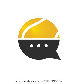 Chat tennis vector logo design. Tennis talk logo concept.	