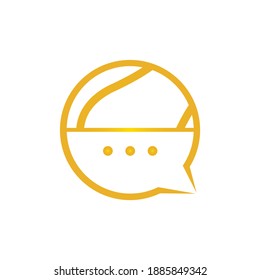 Diseño del logotipo del vector del tenis de conversación. Concepto del logo de la charla de tenis.	