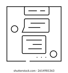 chat testimonial line icon vector. chat testimonial sign. isolated contour symbol black illustration