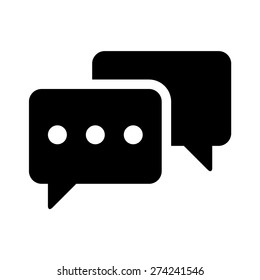Chat or text messaging bubbles with dots flat vector icon apps and websites