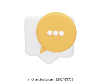 chat with three dots speech bubbles composition 3d icon