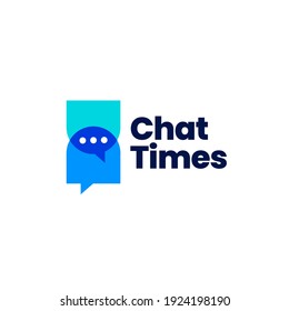 chat time hourglass overlapping overlay color logo vector icon illustration