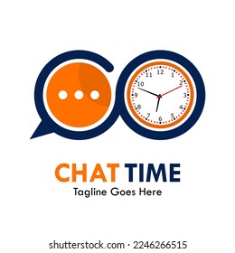 Chat time logo template illustration