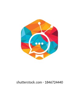 Diseño de la plantilla del logotipo de Chat TV. Concepto de diseño del logo del programa de entrevistas.