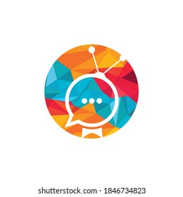 Chat-TV-Logo-Vorlage Design. Talk Show Logo Design Konzept.