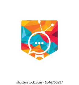 Chat TV logo template design. Talk show logo design concept.