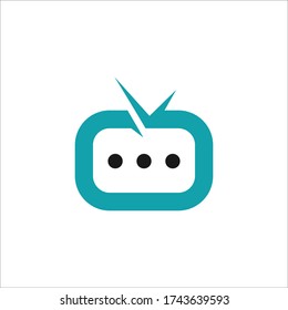 Plantilla de diseño del vector del logotipo de TV de charla