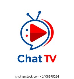 chat tv vector logo design