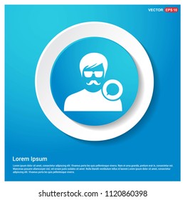 Chat user icon. Abstract Blue Web Sticker Button - Free vector icon