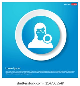 Chat user icon. Abstract Blue Web Sticker Button - Free vector icon