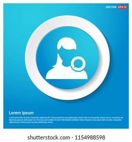 Chat user icon. Abstract Blue Web Sticker Button - Free vector icon