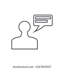 Chat user icon in flat color style. Speech bubble communication vector illustration on white isolated background. Communication business concept.
