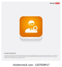 Chat user icon. Orange Abstract Web Button - Free vector icon