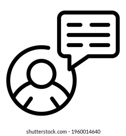 Chat user icon. Outline Chat user vector icon for web design isolated on white background