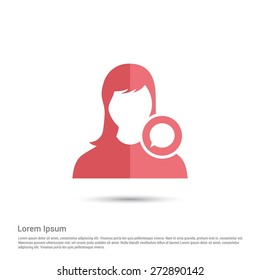 Chat with user icon, pictogram icon on gray background. Simple flat metro design style. half shade cut icon. Flat design style. Vector illustration