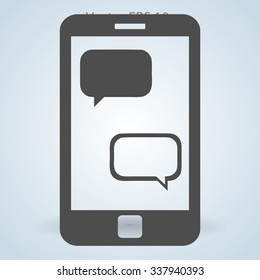 Chat using a phone vector illustration