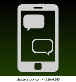 Chat using a phone vector illustration