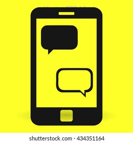Chat using a phone vector illustration