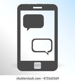 Chat using a phone vector illustration