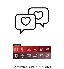 Chat valentines day vector icon
