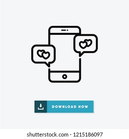 Chat valentines day vector icon