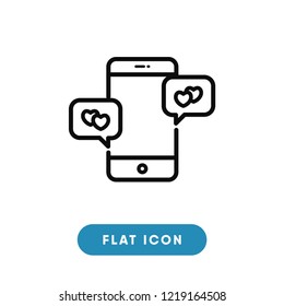 Chat valentines day vector icon