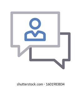 chat vector color line icon 