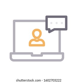 chat vector color line icon 