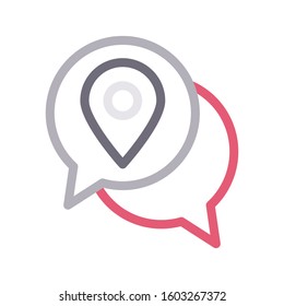 chat vector color line icon 