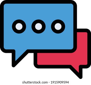chat vector color line icon