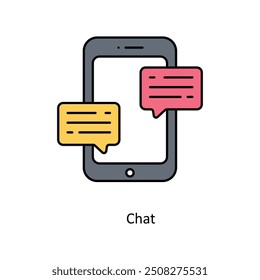 Chat vector filled outline Icon Design illustration. Graphic Design Symbol on White background EPS 10 File