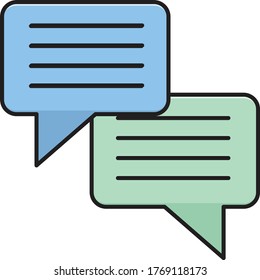 chat vector flat color icon 