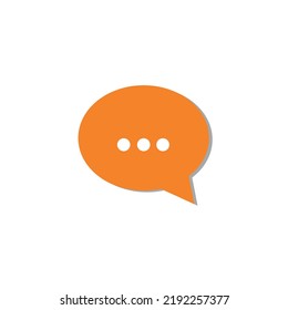 Chat vector flat icon, floating conversation bubble in orange color, vector illustration.