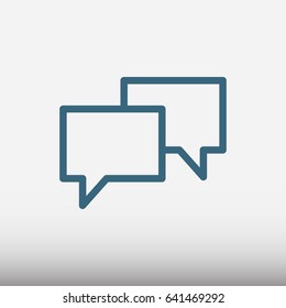 Chat vector flat pictograph line icon stock design illustration
