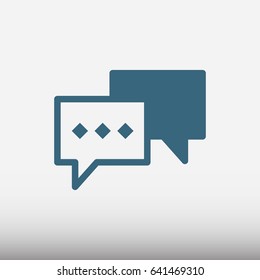 Chat vector flat pictograph line icon stock design illustration
